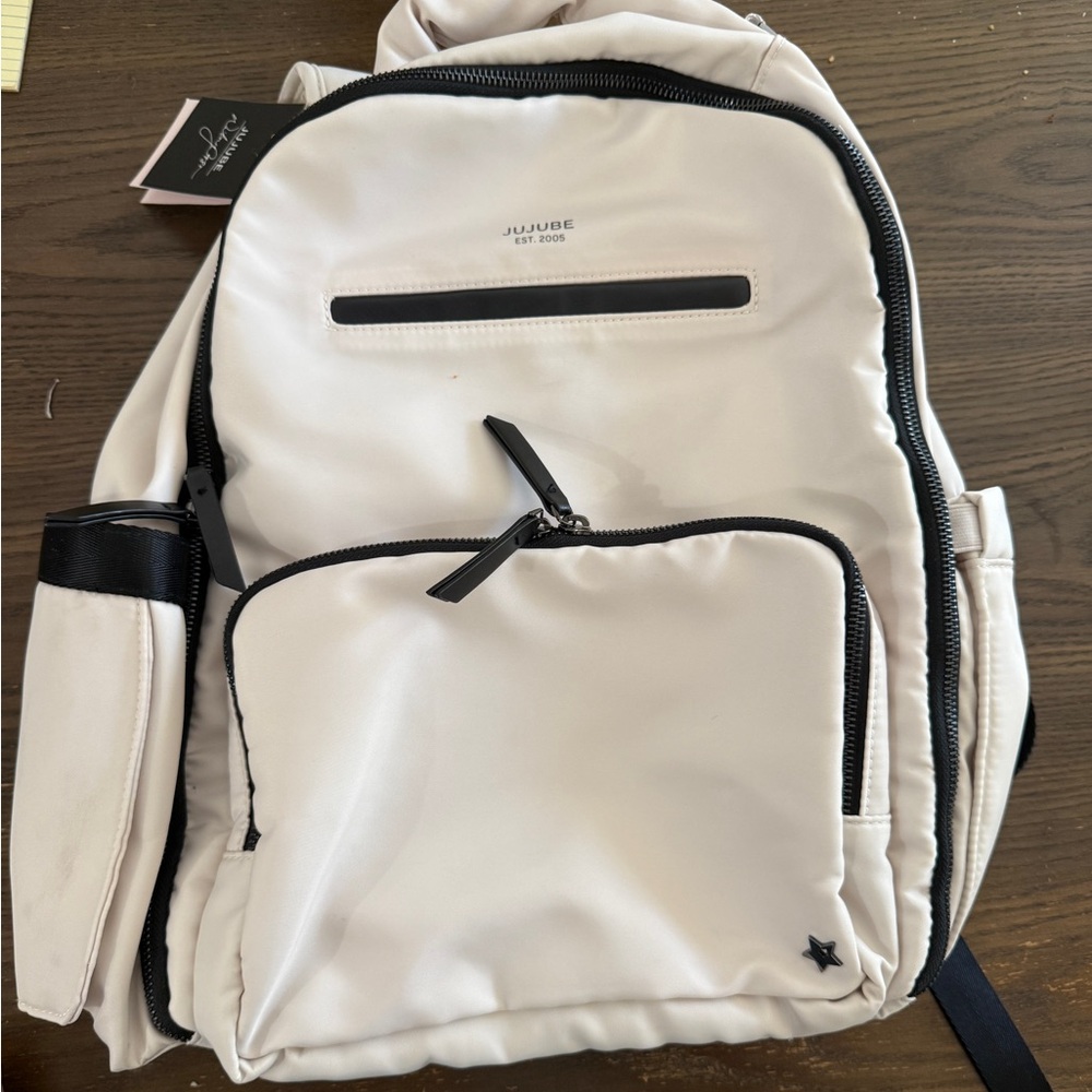 Ju-Ju-Be Cream Backpack with Black Accents